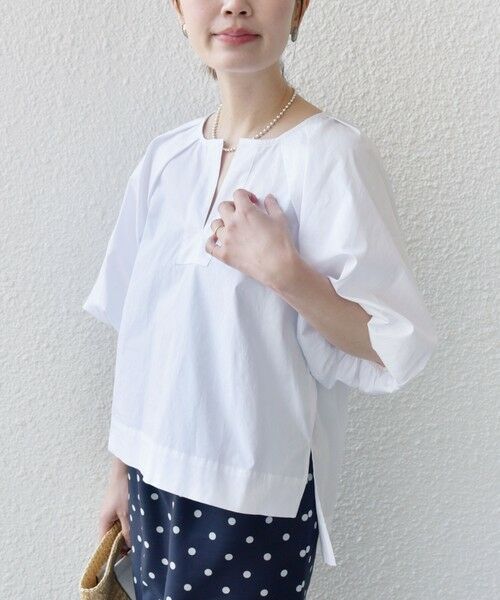 SHIPS for women/シップスウィメン 〈手洗い可能〉ストライプ バルーン ブラウス オフホワイト ONE SIZE SHIPS for women/シップスウィメン 〈手洗い可能〉ストライプ バルーン ブラウス オフホワイト ONE SIZE