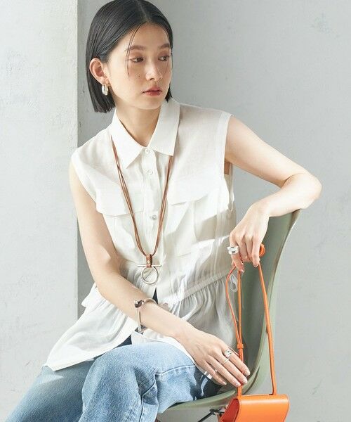SHIPS / シップス シャツ・ブラウス | 〈手洗い可能〉IMPERIAL LINEN Wポケット ノースリーブ シャツ | 詳細10