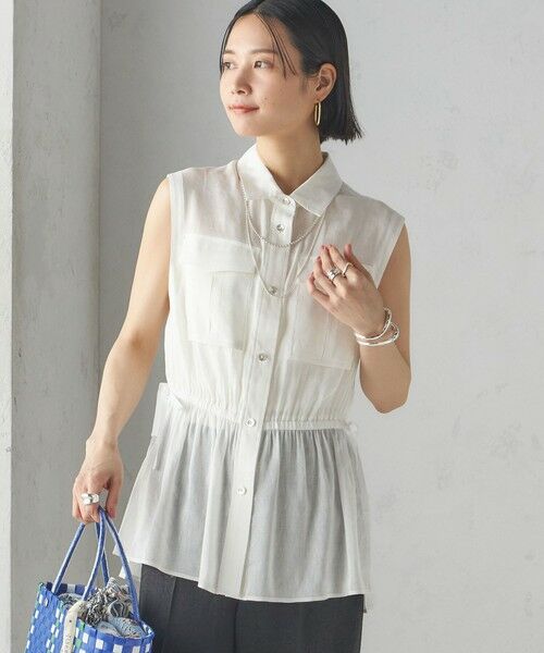 SHIPS / シップス シャツ・ブラウス | 〈手洗い可能〉IMPERIAL LINEN Wポケット ノースリーブ シャツ | 詳細14