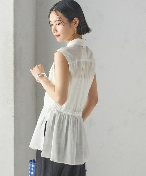 セール】 〈手洗い可能〉IMPERIAL LINEN Wポケット ノースリーブ