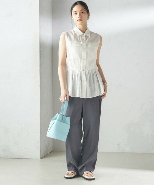 SHIPS / シップス シャツ・ブラウス | 〈手洗い可能〉IMPERIAL LINEN Wポケット ノースリーブ シャツ | 詳細17