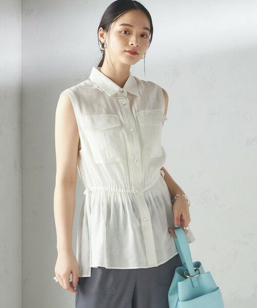 SHIPS / シップス シャツ・ブラウス | 〈手洗い可能〉IMPERIAL LINEN Wポケット ノースリーブ シャツ | 詳細18