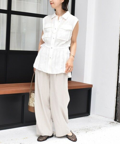 SHIPS / シップス シャツ・ブラウス | 〈手洗い可能〉IMPERIAL LINEN Wポケット ノースリーブ シャツ | 詳細20