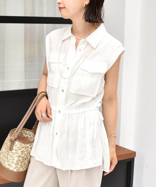 SHIPS / シップス シャツ・ブラウス | 〈手洗い可能〉IMPERIAL LINEN Wポケット ノースリーブ シャツ | 詳細22
