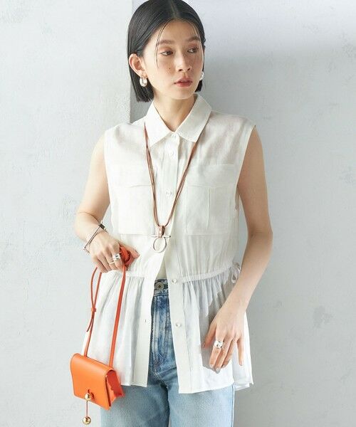 SHIPS / シップス シャツ・ブラウス | 〈手洗い可能〉IMPERIAL LINEN Wポケット ノースリーブ シャツ | 詳細6