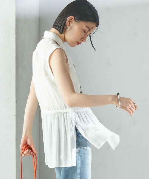 SHIPS / シップス シャツ・ブラウス | 〈手洗い可能〉IMPERIAL LINEN Wポケット ノースリーブ シャツ | 詳細9