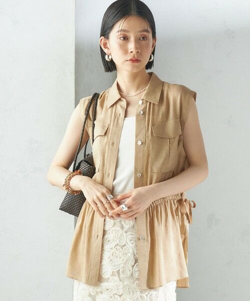 SHIPS / シップス シャツ・ブラウス | 〈手洗い可能〉IMPERIAL LINEN Wポケット ノースリーブ シャツ | 詳細30