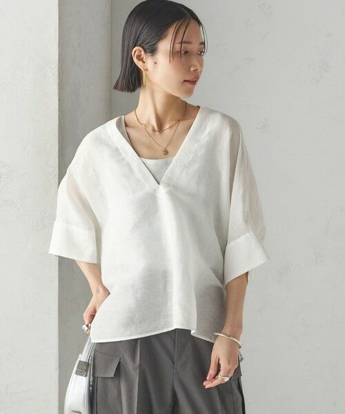 SHIPS / シップス シャツ・ブラウス | 【一部WEB限定】〈手洗い可能〉IMPERIAL LINEN スキッパー ブラウス | 詳細15