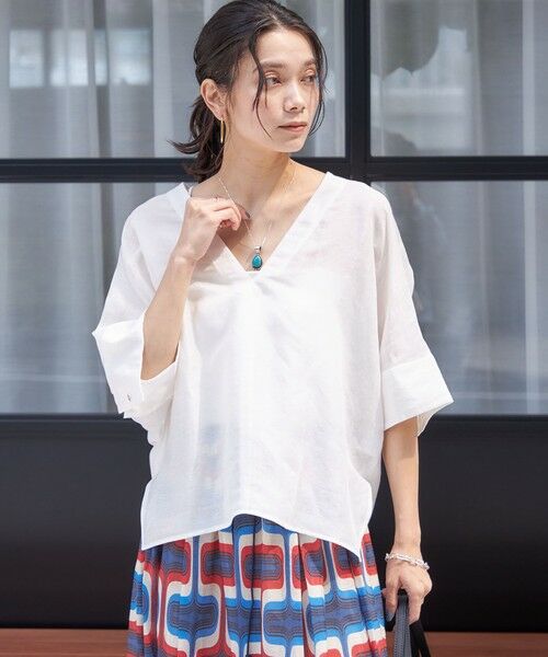 SHIPS / シップス シャツ・ブラウス | 【一部WEB限定】〈手洗い可能〉IMPERIAL LINEN スキッパー ブラウス | 詳細4