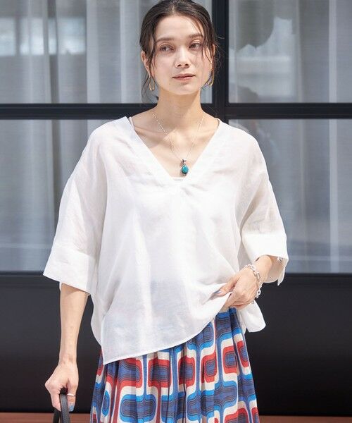 SHIPS / シップス シャツ・ブラウス | 【一部WEB限定】〈手洗い可能〉IMPERIAL LINEN スキッパー ブラウス | 詳細5