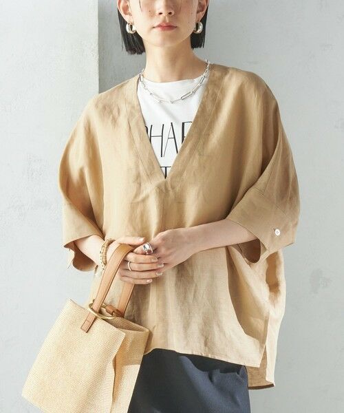 SHIPS for women/シップスウィメン 《予約》【一部WEB限定】〈手洗い可能〉IMPERIAL LINEN スキッパー ブラウス ベージュ ONE SIZE SHIPS for women/シップスウィメン 《予約》【一部WEB限定】〈手洗い可能〉IMPERIAL LINEN スキッパー ブラウス ベージュ ONE SIZE
