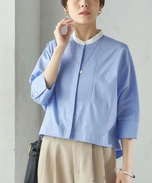 SHIPS for women/シップスウィメン 〈手洗い可能〉ピンタック 羽織 シャツ ライトブルー ONE SIZE SHIPS for women/シップスウィメン 〈手洗い可能〉ピンタック 羽織 シャツ ライトブルー ONE SIZE
