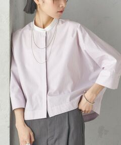 〈手洗い可能〉ストライプ 羽織 シャツ