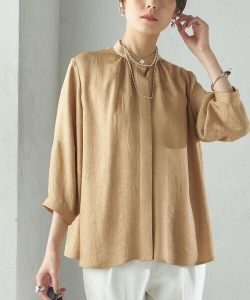 SHIPS for women/シップスウィメン 〈接触冷感/吸水速乾〉アセテート ワッシャー ブラウス キャメル ONE SIZE SHIPS for women/シップスウィメン 〈接触冷感/吸水速乾〉アセテート ワッシャー ブラウス キャメル ONE SIZE