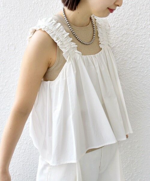 SHIPS / シップス シャツ・ブラウス | 【WEB限定】〈洗濯機可能〉ショルダー フリル キャミソール | 詳細7
