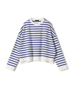 SHIPS / シップス カットソー（半袖以外） | SHIPS Primary Navy Label:コットン ボーダー クルーネック プルオーバー
