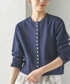 SHIPS / シップス カーディガン・ボレロ | 〈手洗い可能〉ブークレ ダブル ニット パールモチーフボタン カーディガン