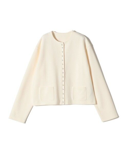 SHIPS / シップス カーディガン・ボレロ | 〈手洗い可能〉ブークレ ダブル ニット パールモチーフボタン カーディガン | 詳細12