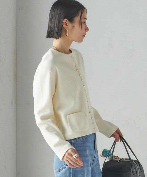 SHIPS / シップス カーディガン・ボレロ | 〈手洗い可能〉ブークレ ダブル ニット パールモチーフボタン カーディガン | 詳細9