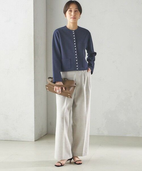 SHIPS / シップス カーディガン・ボレロ | 〈手洗い可能〉ブークレ ダブル ニット パールモチーフボタン カーディガン | 詳細14