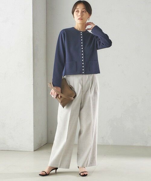 SHIPS / シップス カーディガン・ボレロ | 〈手洗い可能〉ブークレ ダブル ニット パールモチーフボタン カーディガン | 詳細15