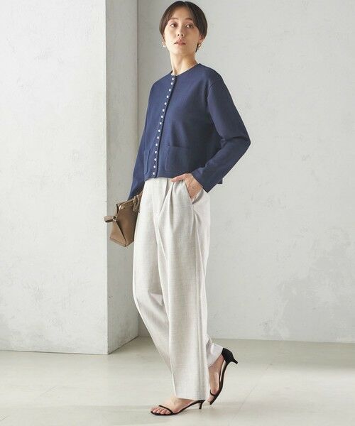 SHIPS / シップス カーディガン・ボレロ | 〈手洗い可能〉ブークレ ダブル ニット パールモチーフボタン カーディガン | 詳細16