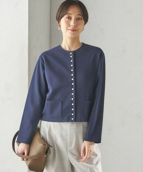 SHIPS / シップス カーディガン・ボレロ | 〈手洗い可能〉ブークレ ダブル ニット パールモチーフボタン カーディガン | 詳細21