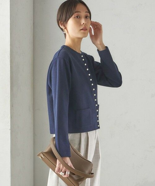 SHIPS / シップス カーディガン・ボレロ | 〈手洗い可能〉ブークレ ダブル ニット パールモチーフボタン カーディガン | 詳細23