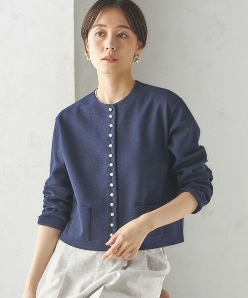 SHIPS / シップス カーディガン・ボレロ | 〈手洗い可能〉ブークレ ダブル ニット パールモチーフボタン カーディガン | 詳細28