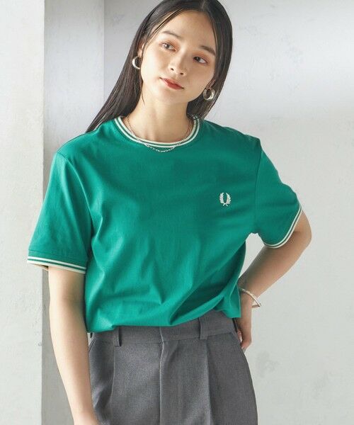 SHIPS for women/シップスウィメン 《予約》FRED PERRY:M1588 TWIN TIPPED TEE グリーン ONE SIZE SHIPS for women/シップスウィメン 《予約》FRED PERRY:M1588 TWIN TIPPED TEE グリーン ONE SIZE