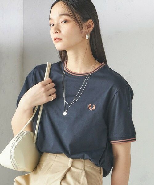 SHIPS for women/シップスウィメン 《予約》FRED PERRY:M1588 TWIN TIPPED TEE ネイビー ONE SIZE SHIPS for women/シップスウィメン 《予約》FRED PERRY:M1588 TWIN TIPPED TEE ネイビー ONE SIZE