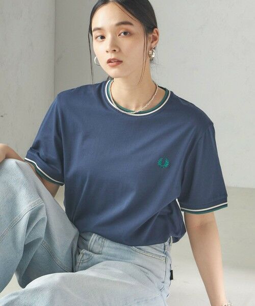SHIPS for women/シップスウィメン 《予約》FRED PERRY:M1588 TWIN TIPPED TEE ダークブルー ONE SIZE SHIPS for women/シップスウィメン 《予約》FRED PERRY:M1588 TWIN TIPPED TEE ダークブルー ONE SIZE
