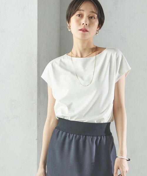 SHIPS for women/シップスウィメン 〈手洗い可能〉SORONA(R) ボートネック TEE オフホワイト ONE SIZE SHIPS for women/シップスウィメン 〈手洗い可能〉SORONA(R) ボートネック TEE オフホワイト ONE SIZE