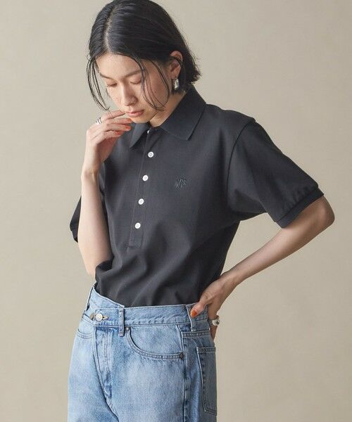 SHIPS for women/シップスウィメン SHIPS NINE CASE:〈洗濯機可能〉ポロシャツ ブラック ONE SIZE SHIPS for women/シップスウィメン SHIPS NINE CASE:〈洗濯機可能〉ポロシャツ ブラック ONE SIZE