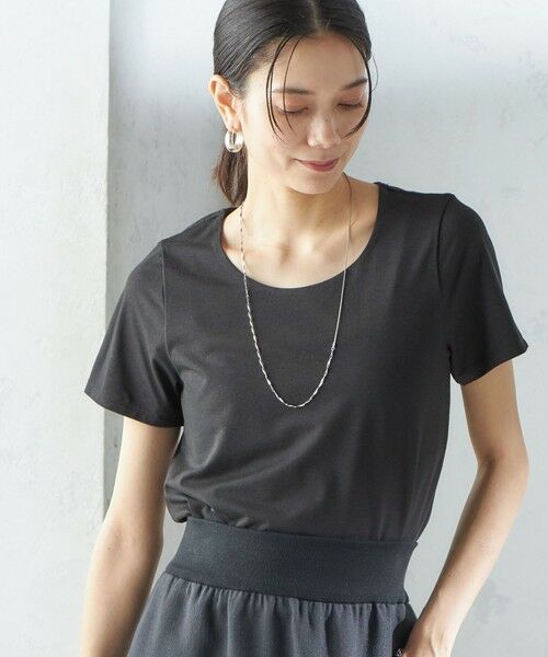 SHIPS for women/シップスウィメン 〈手洗い可能〉SORONA(R) クルーネック TEE ブラック ONE SIZE SHIPS for women/シップスウィメン 〈手洗い可能〉SORONA(R) クルーネック TEE ブラック ONE SIZE