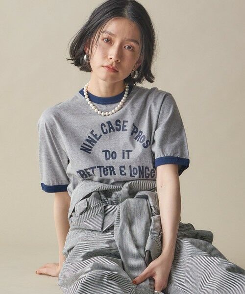 SHIPS for women/シップスウィメン SHIPS NINE CASE:〈洗濯機可能〉プリント リンガー TEE グレー ONE SIZE SHIPS for women/シップスウィメン SHIPS NINE CASE:〈洗濯機可能〉プリント リンガー TEE グレー ONE SIZE