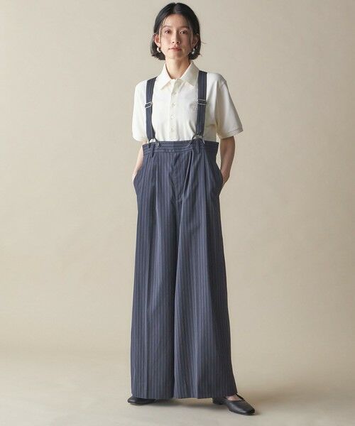 SHIPS for women/シップスウィメン SHIPS NINE CASE:〈手洗い可能〉サスペンダー パンツ ネイビー 38 SHIPS for women/シップスウィメン SHIPS NINE CASE:〈手洗い可能〉サスペンダー パンツ ネイビー 38
