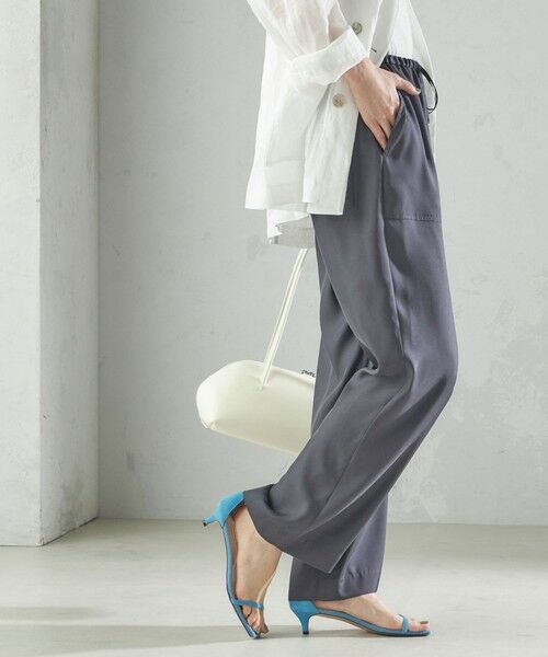 SHIPS for women/シップスウィメン 〈手洗い可能〉キュプラ混 ツイル ポケット パンツ ダークグレー 38 SHIPS for women/シップスウィメン 〈手洗い可能〉キュプラ混 ツイル ポケット パンツ ダークグレー 38