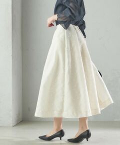 SHIPS / シップス ロング・マキシ丈スカート | 〈手洗い可能〉オーガンジー ドット 刺繍 フレア スカート