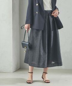 SHIPS / シップス ロング・マキシ丈スカート | 〈手洗い可能〉オーガンジー ドット 刺繍 フレア スカート