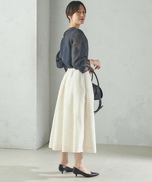 SHIPS / シップス ロング・マキシ丈スカート | 〈手洗い可能〉オーガンジー ドット 刺繍 フレア スカート | 詳細5