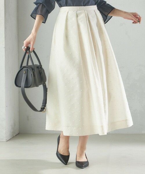 SHIPS / シップス ロング・マキシ丈スカート | 〈手洗い可能〉オーガンジー ドット 刺繍 フレア スカート | 詳細8