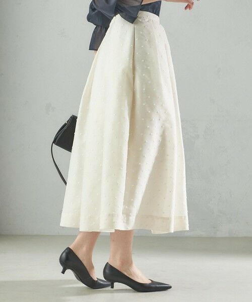 SHIPS / シップス ロング・マキシ丈スカート | 〈手洗い可能〉オーガンジー ドット 刺繍 フレア スカート | 詳細10