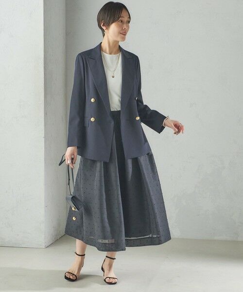 SHIPS / シップス ロング・マキシ丈スカート | 〈手洗い可能〉オーガンジー ドット 刺繍 フレア スカート | 詳細26