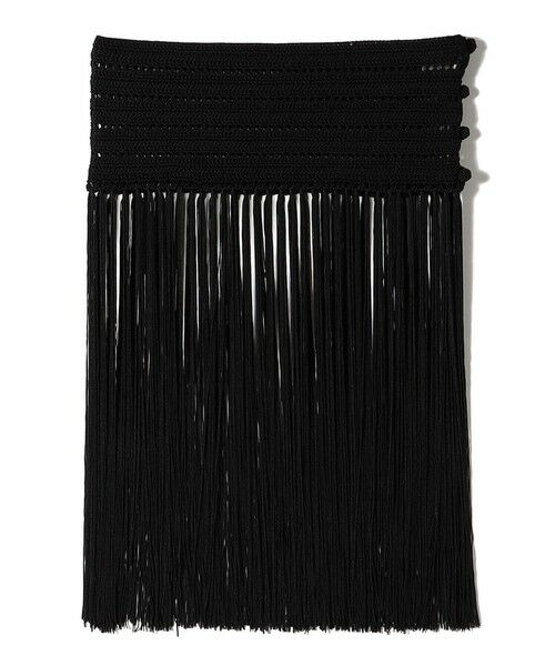 SHIPS for women/シップスウィメン 【SHIPS別注】BINDU:ラップ フリンジ スカート ブラック ONE SIZE SHIPS for women/シップスウィメン 【SHIPS別注】BINDU:ラップ フリンジ スカート ブラック ONE SIZE