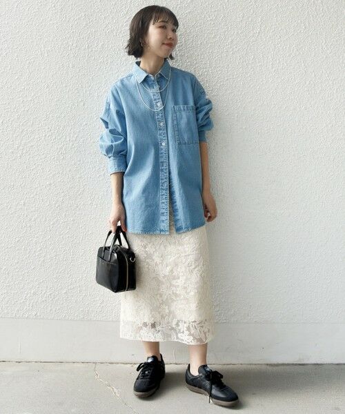 SHIPS / シップス ミニ・ひざ丈スカート | シアー エンブロイダリー スカート | 詳細1