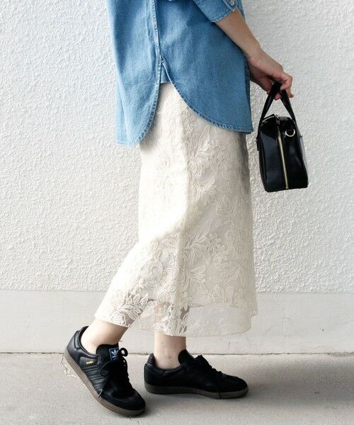 SHIPS / シップス ミニ・ひざ丈スカート | シアー エンブロイダリー スカート | 詳細5