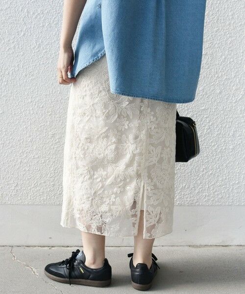 SHIPS / シップス ミニ・ひざ丈スカート | シアー エンブロイダリー スカート | 詳細6