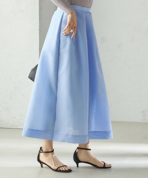 SHIPS / シップス ロング・マキシ丈スカート | 〈手洗い可能〉オーガンジー タック フレア スカート | 詳細10