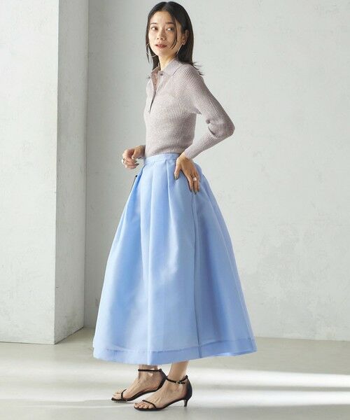 SHIPS / シップス ロング・マキシ丈スカート | 〈手洗い可能〉オーガンジー タック フレア スカート | 詳細2